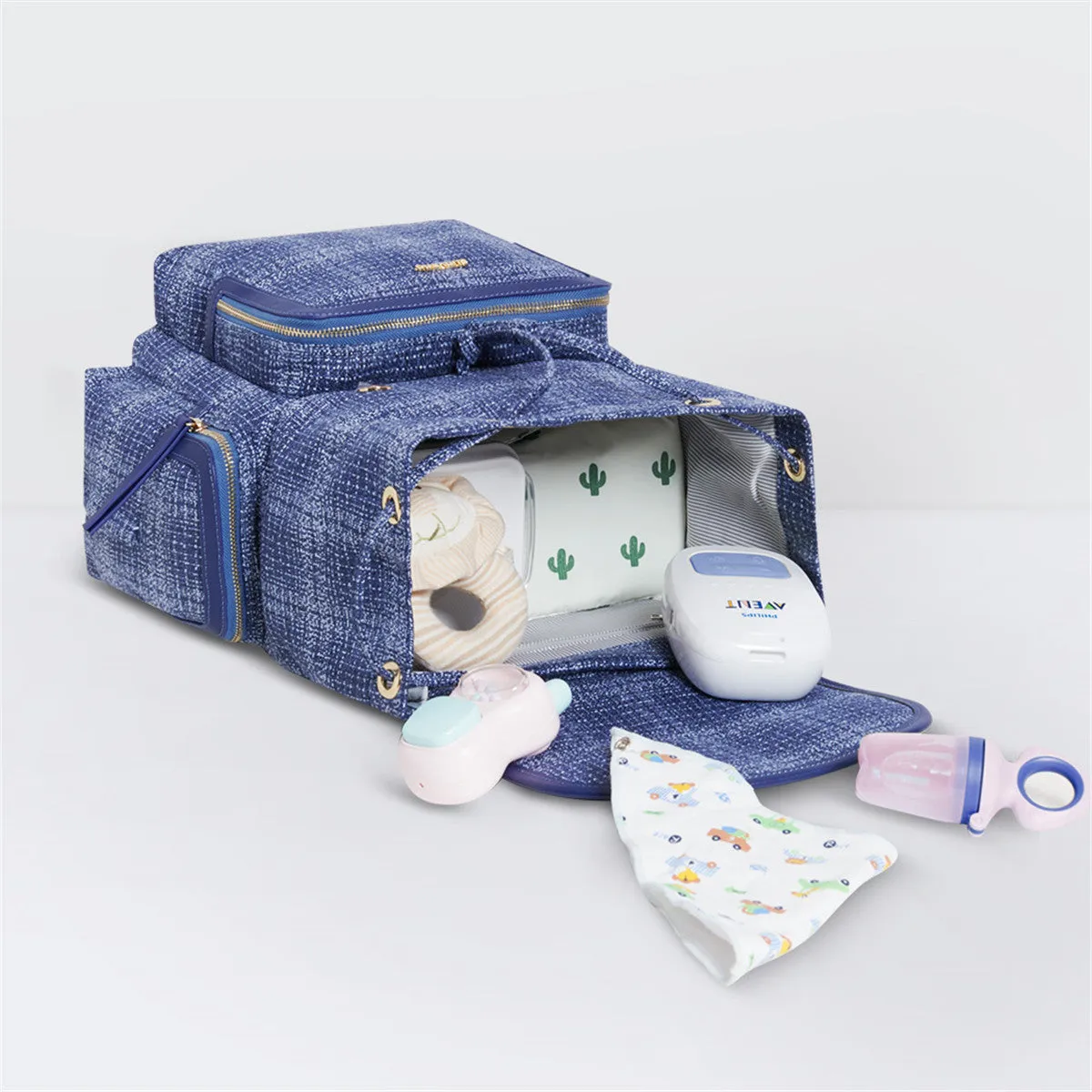 Water Resistant Tweed Diaper Bag