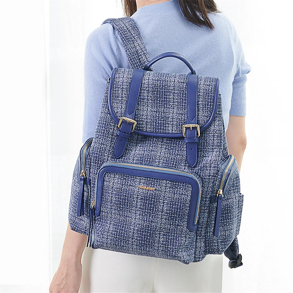 Water Resistant Tweed Diaper Bag