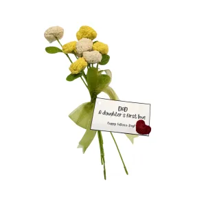 White & yellow button roses Handmade Crochet