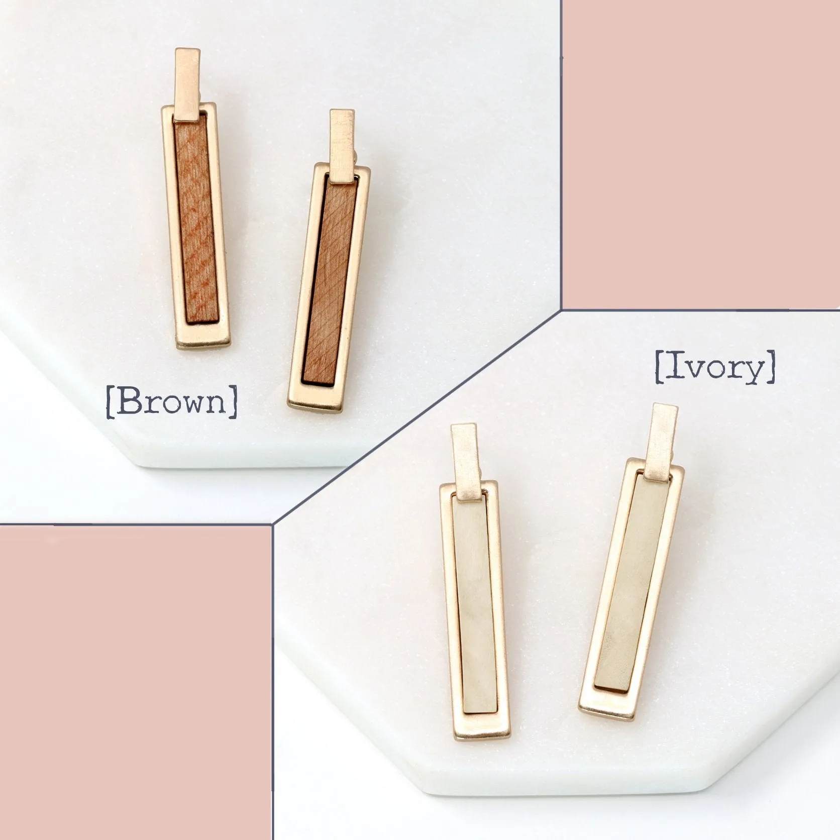 Wooden Bar Earring