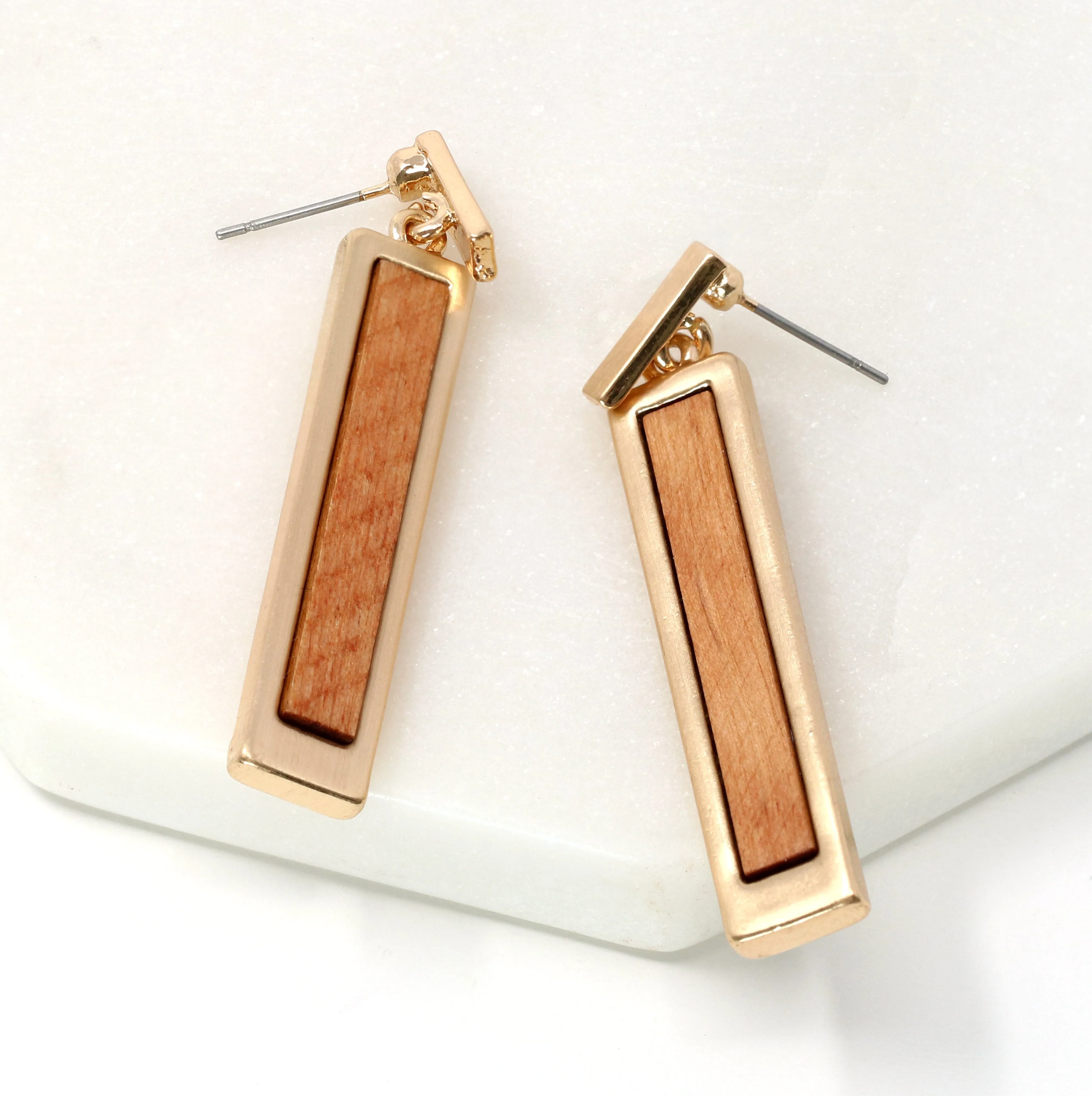 Wooden Bar Earring