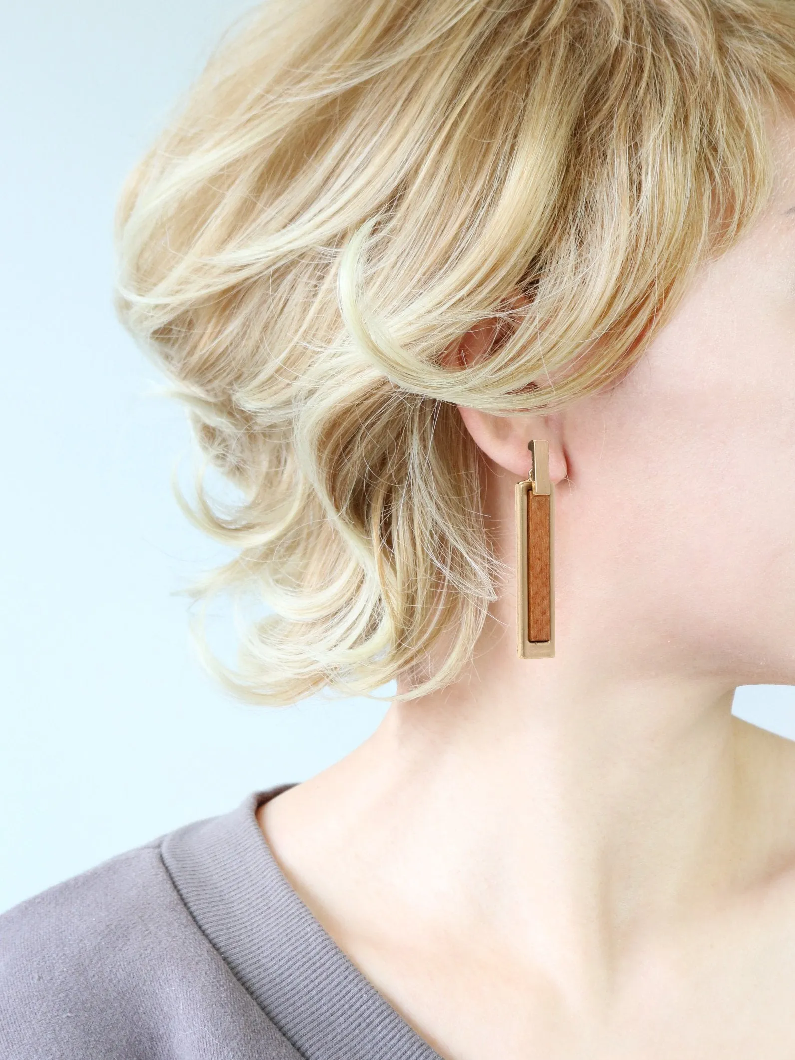 Wooden Bar Earring