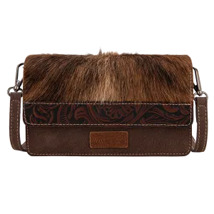 Wrangler Ladies Genuine Hair-On Cowhide Coffee Mini Crossbody Bag WG169-W030CF