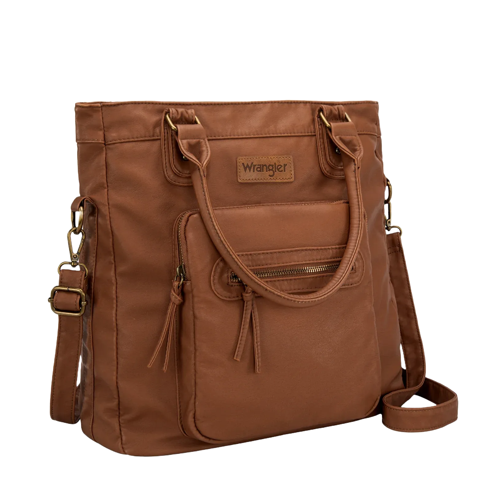 Wrangler Ladies Slouchy Light Brown Tote Crossbody Bag WG165-1110LBR
